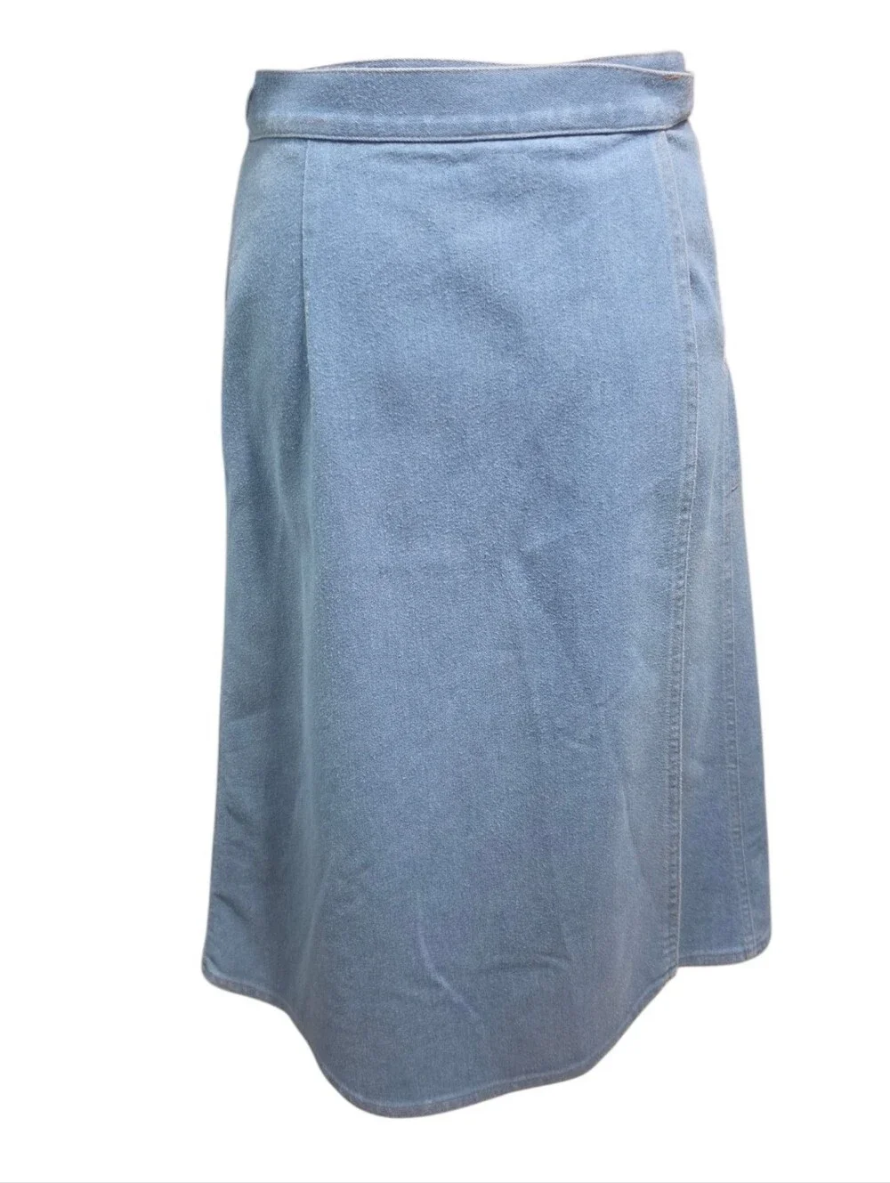 Kotet City Blues 90s Vintage Light Blue Wrap Casual Preppy Midi Skirt Sz 10